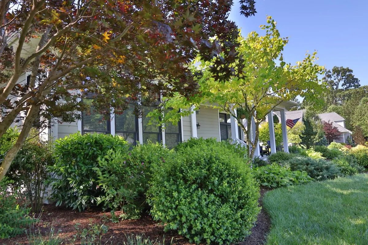 Manicured landscape beds and shrubs maintained by AC Plant & Turf outside a home in Lewes, DE