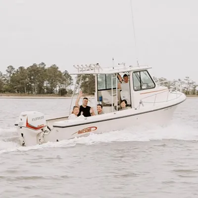 FishPit Charters boat cruising with a family aboard on the Chesapeake Bay