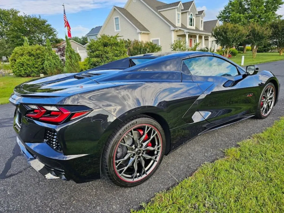 Ceramic coated black Corvette detailed by OCDetailerZ