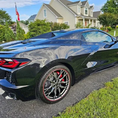 Ceramic coated black Corvette detailed by OCDetailerZ