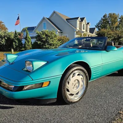Classic teal Corvette convertible detailed by OCDetailerZ